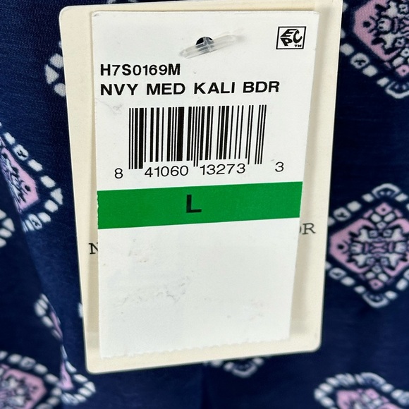 Hippie Rose Cap Sleeve Midi Dress - Navy Blue Pink - size Large - Picture 10 of 11